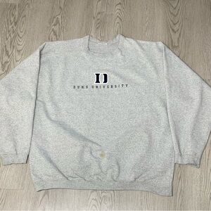 Vintage 90s Duke University‎ Blue Devils Embroidered Gray Sweatshirt XL